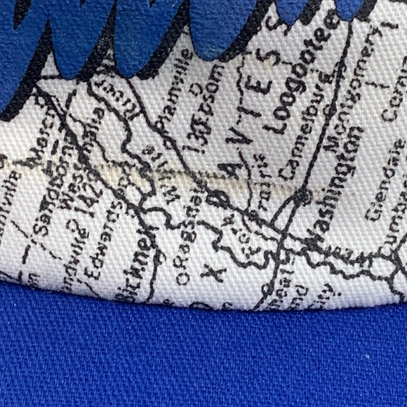 Vintage Indiana Road Map Snapback Hat Mens OSFA Blue White P Caps Made in USA - Picture 4 of 15